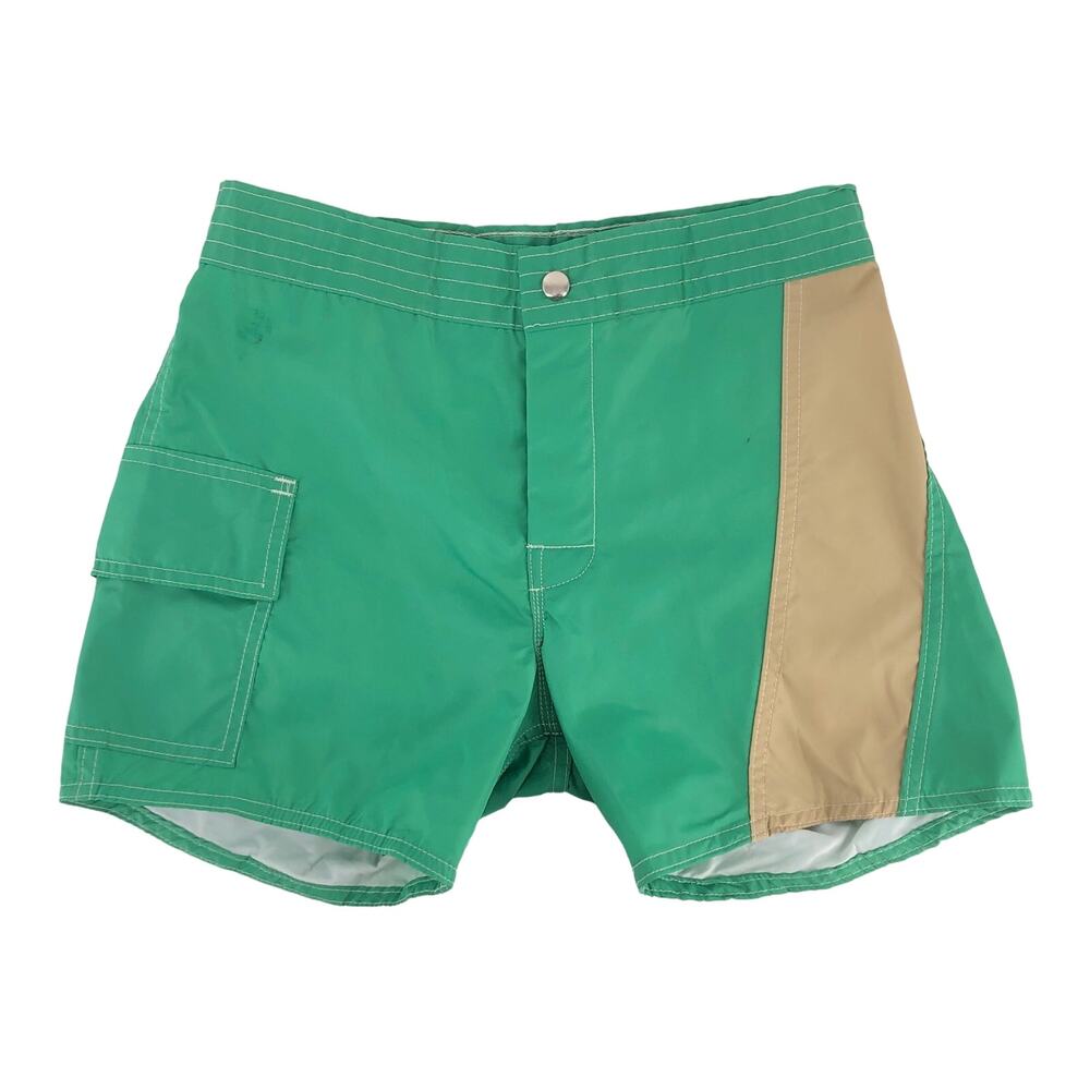 80s Beach Breakers nylon color block swim shorts trunks 1980s vintage
